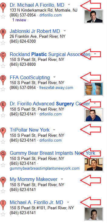 Google Maps Pack SEO Results Screenshot