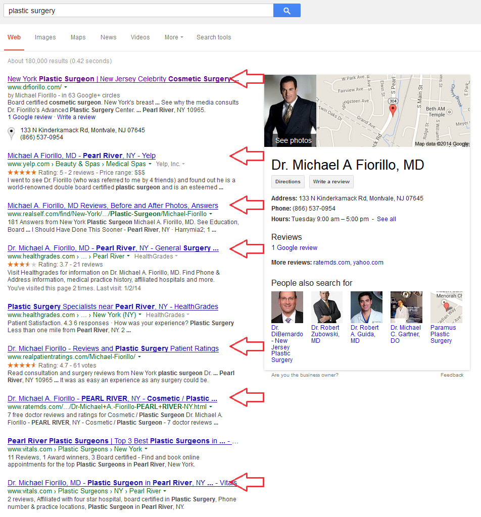 Google Search SEO Results Screenshot